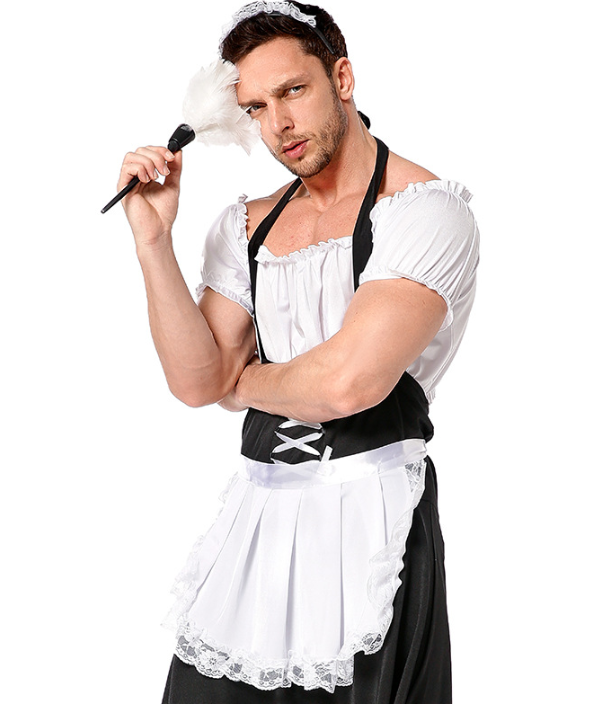 French Maid Costume for Men Sling Sexy Male Uniform Role Play Costume